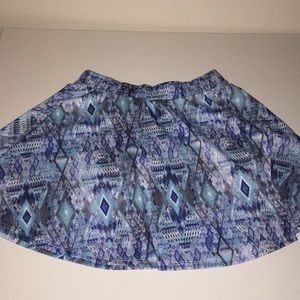 Size S blue printed skater skirt from Wet Seal